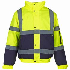 Supertouch Hi Vis Yellow 2 Tone Bomber Jacket