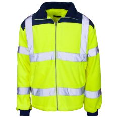 Supertouch Hi Vis Yellow Rain Patch Fleece Jacket