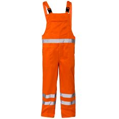 Supertouch Hi Vis Orange Polycotton Bib Trousers