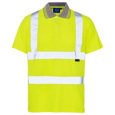 Supertouch Hi Vis Yellow Bird Eye Polo Shirt