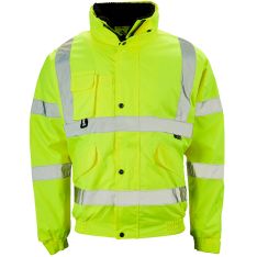 Supertouch Hi Vis Yellow Breathable 2 in 1 Bomber Jacket