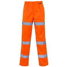 Supertouch Hi Vis Orange 3 Band Polycotton Trousers