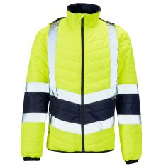 Supertouch Hi Vis Yellow 2 Tone Puffer Jacket