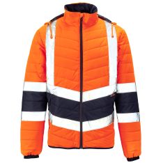 Supertouch Hi Vis Orange 2 Tone Puffer Jacket