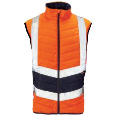 Supertouch Hi Vis Orange 2 Tone Puffer Bodywarmer