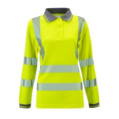 Ladies Hi Vis Yellow Jaya Bird Eye Polo