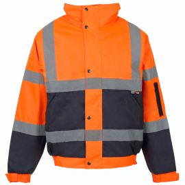 Supertouch Hi Vis Orange 2 Tone Bomber Jacket