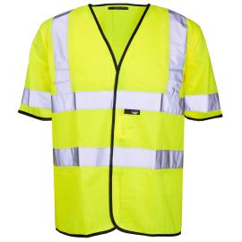 Supertouch Hi Vis Yellow Short Sleeved Vest