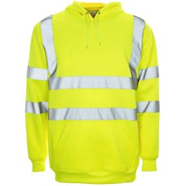 Supertouch Hi Vis Yellow Hooded Sweatshirt