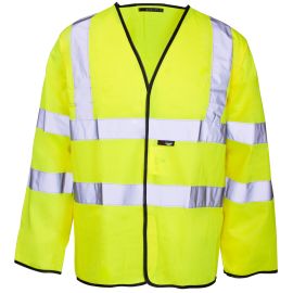 Supertouch Hi Vis Yellow Long Sleeved Velcro Vest