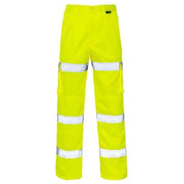 Supertouch Hi Vis Yellow 3 Band Combat Trousers