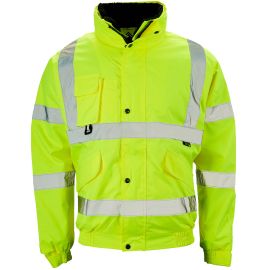 Supertouch Hi Vis Yellow Breathable 2 in 1 Bomber Jacket