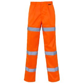 Supertouch Hi Vis Orange 3 Band Polycotton Trousers